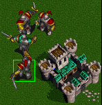GG
XBBB
GBBB
   BBB
B = Barracks, G = Grunt, X = here the new grunt will pop out to face his death